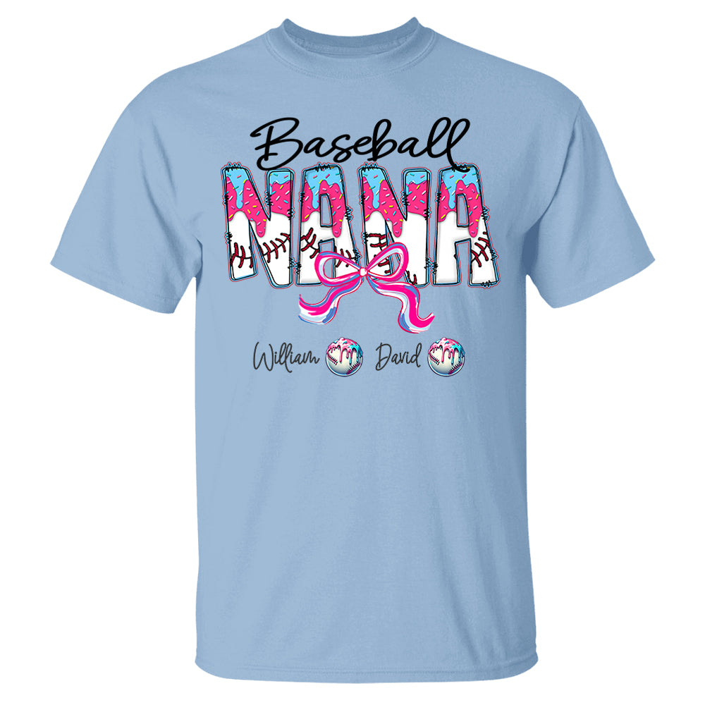 Baseball Drip Nana - Custom Nickname & Kid Names - Personalized Shirt Gift For Grandma NA04 Pt99