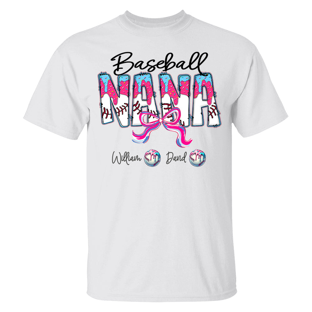 Baseball Drip Nana - Custom Nickname & Kid Names - Personalized Shirt Gift For Grandma NA04 Pt99