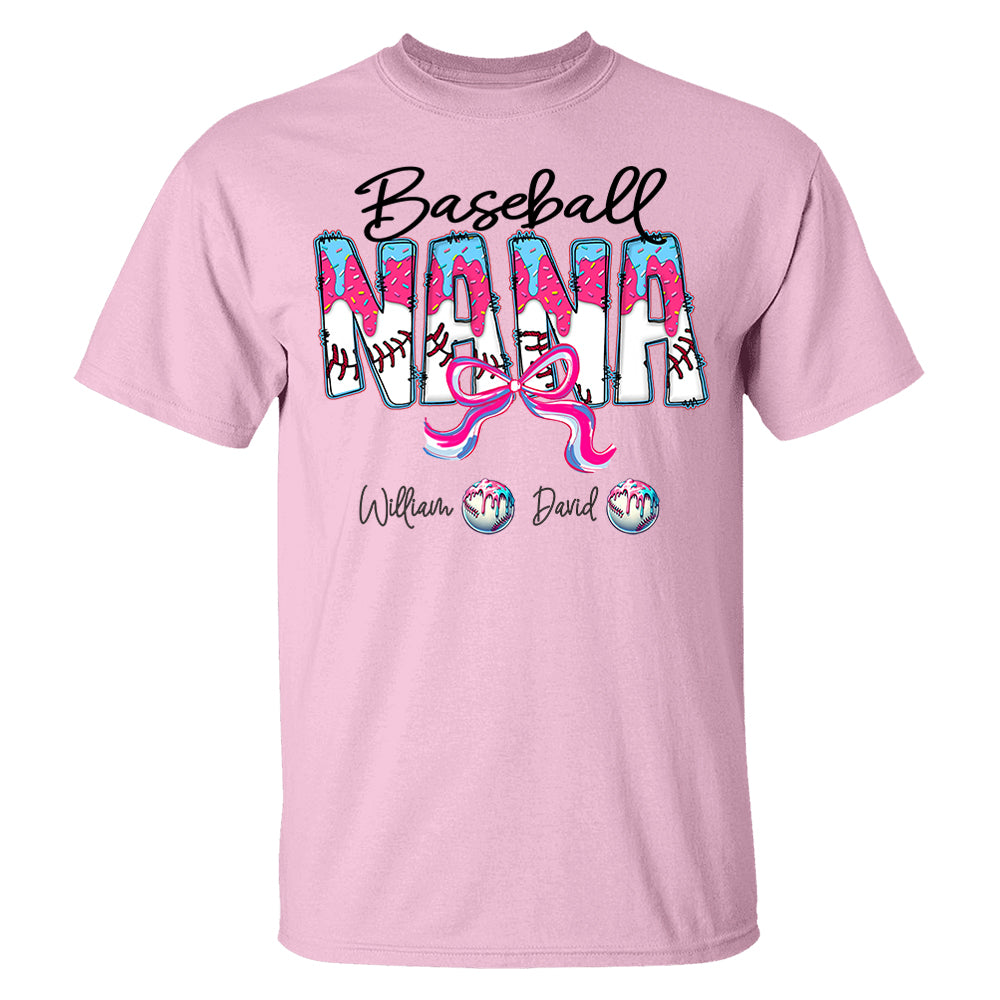 Baseball Drip Nana - Custom Nickname & Kid Names - Personalized Shirt Gift For Grandma NA04 Pt99