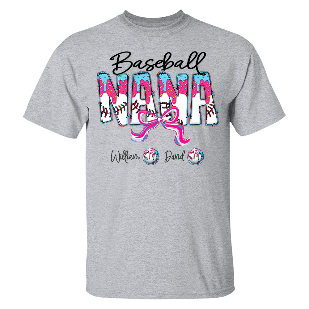 Baseball Drip Nana - Custom Nickname & Kid Names - Personalized Shirt Gift For Grandma NA04 Pt99