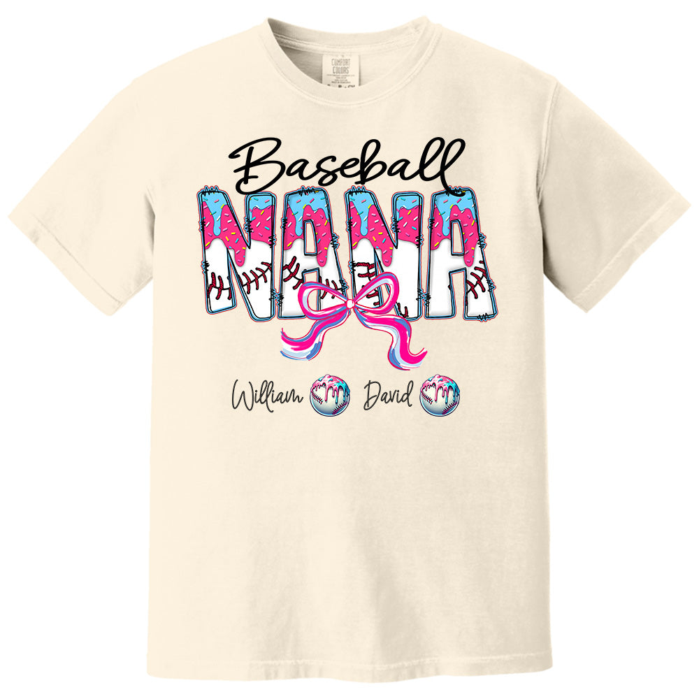 Baseball Drip Nana - Custom Nickname & Kid Names - Personalized Shirt Gift For Grandma NA04 Pt99