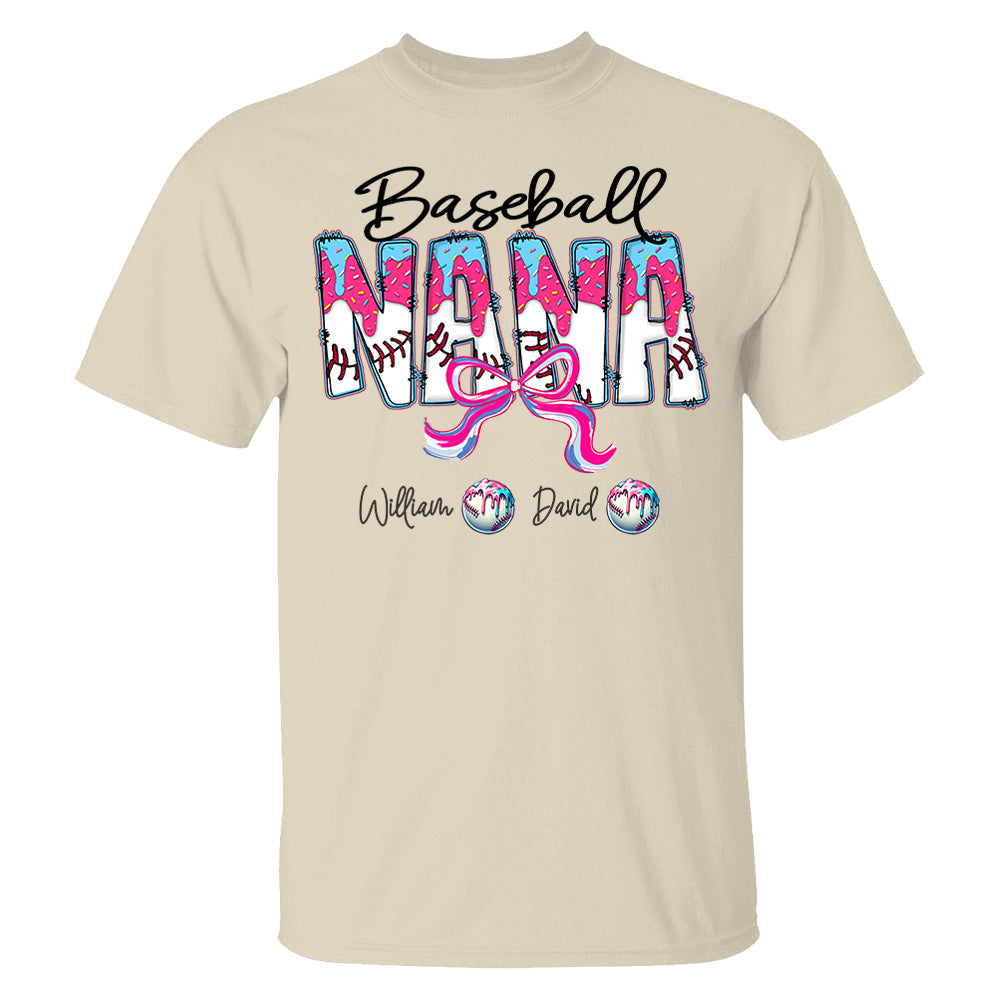 Baseball Drip Nana - Custom Nickname & Kid Names - Personalized Shirt Gift For Grandma NA04 Pt99
