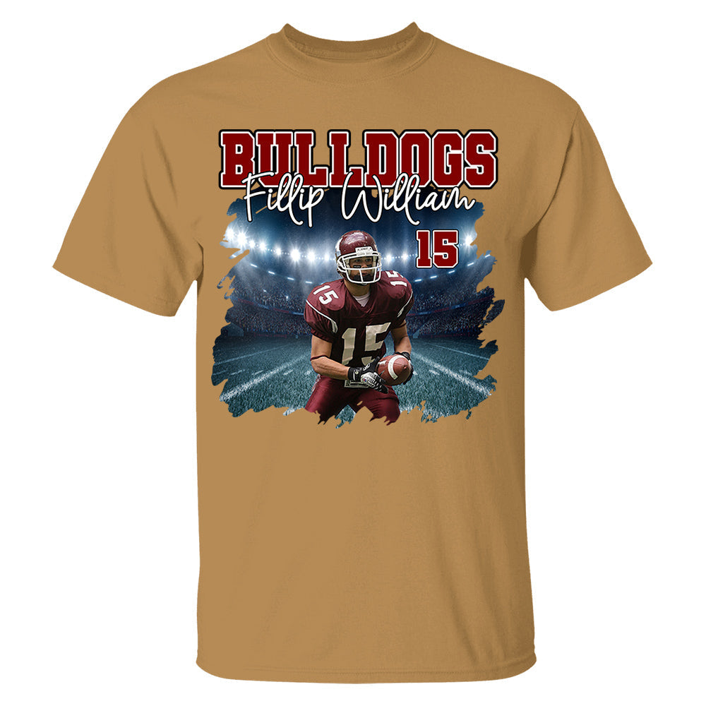 Football Personalized Shirt Custom Photo And Team Name, Custom Bootleg Rap Tee Football