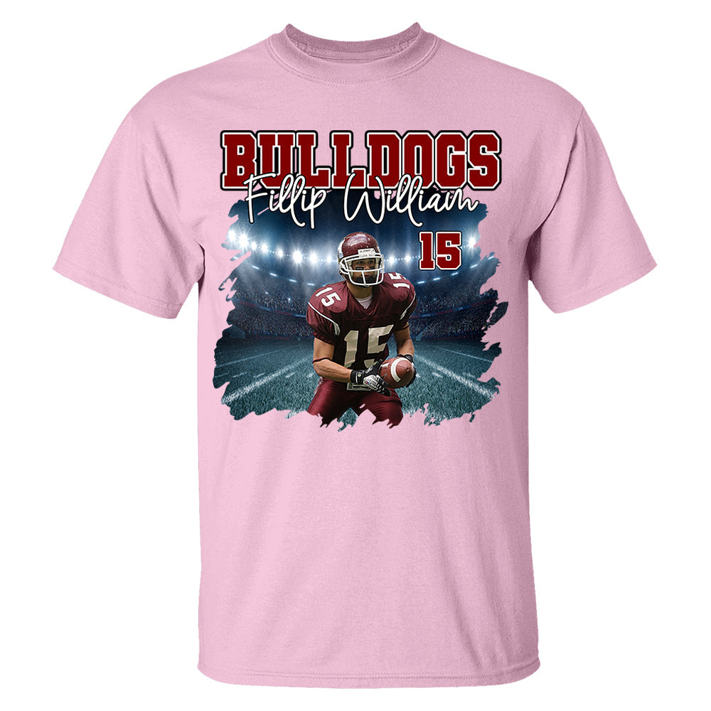 Football Personalized Shirt Custom Photo And Team Name, Custom Bootleg Rap Tee Football
