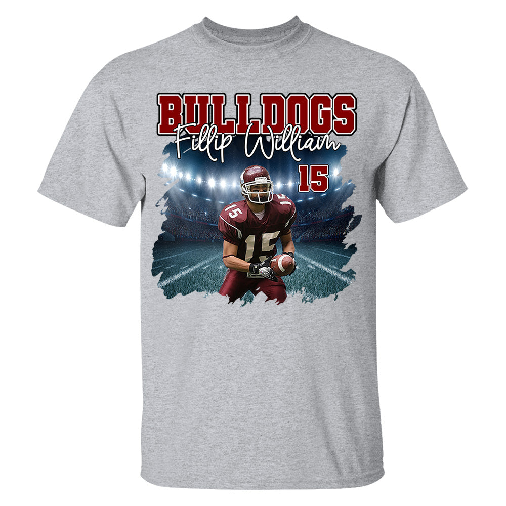 Football Personalized Shirt Custom Photo And Team Name, Custom Bootleg Rap Tee Football