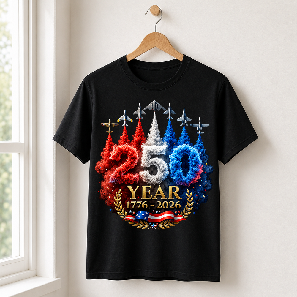 USA 250th Anniversary Patriotic T-Shirt, America 250 Years 4th of July Tee Hv01