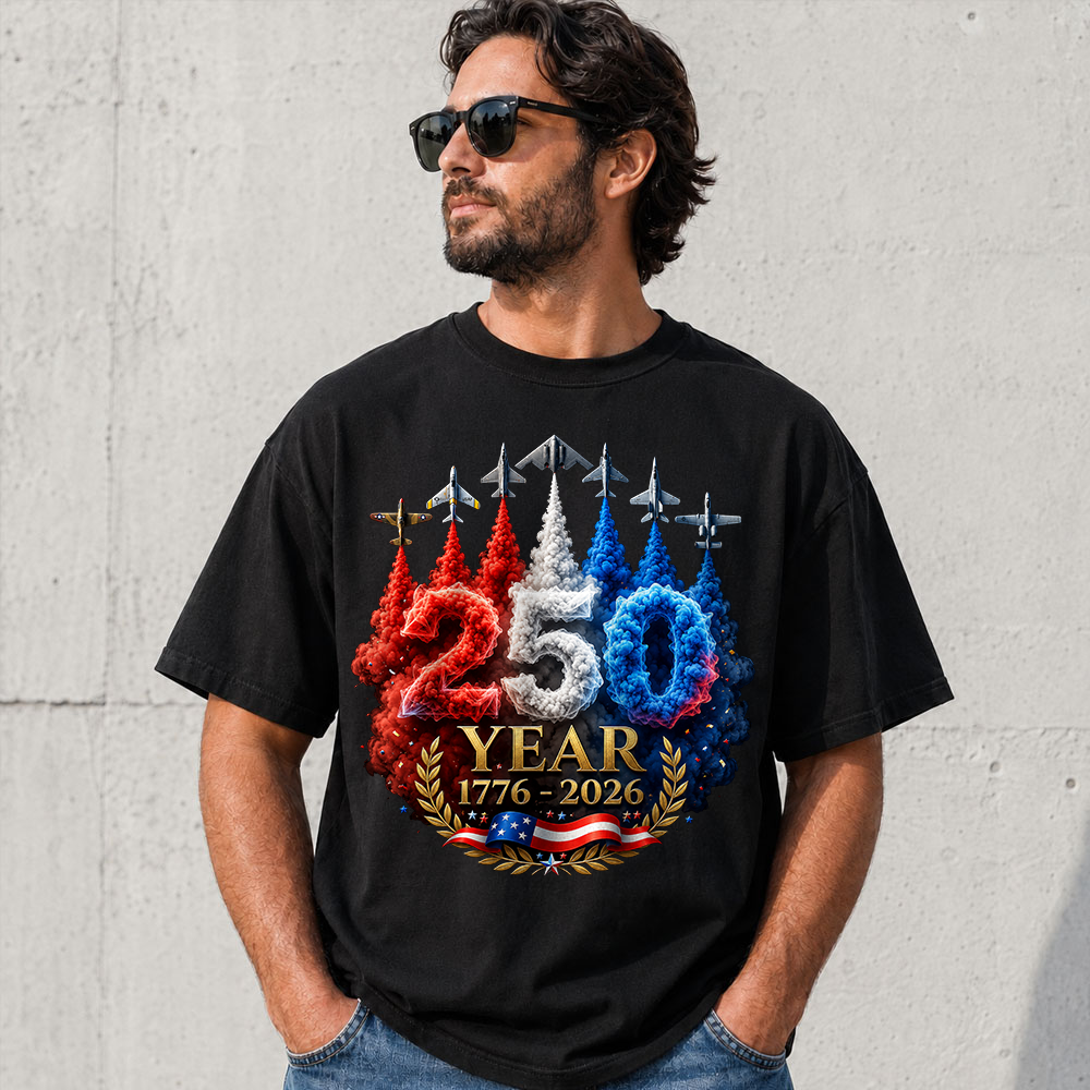 USA 250th Anniversary Patriotic T-Shirt, America 250 Years 4th of July Tee Hv01