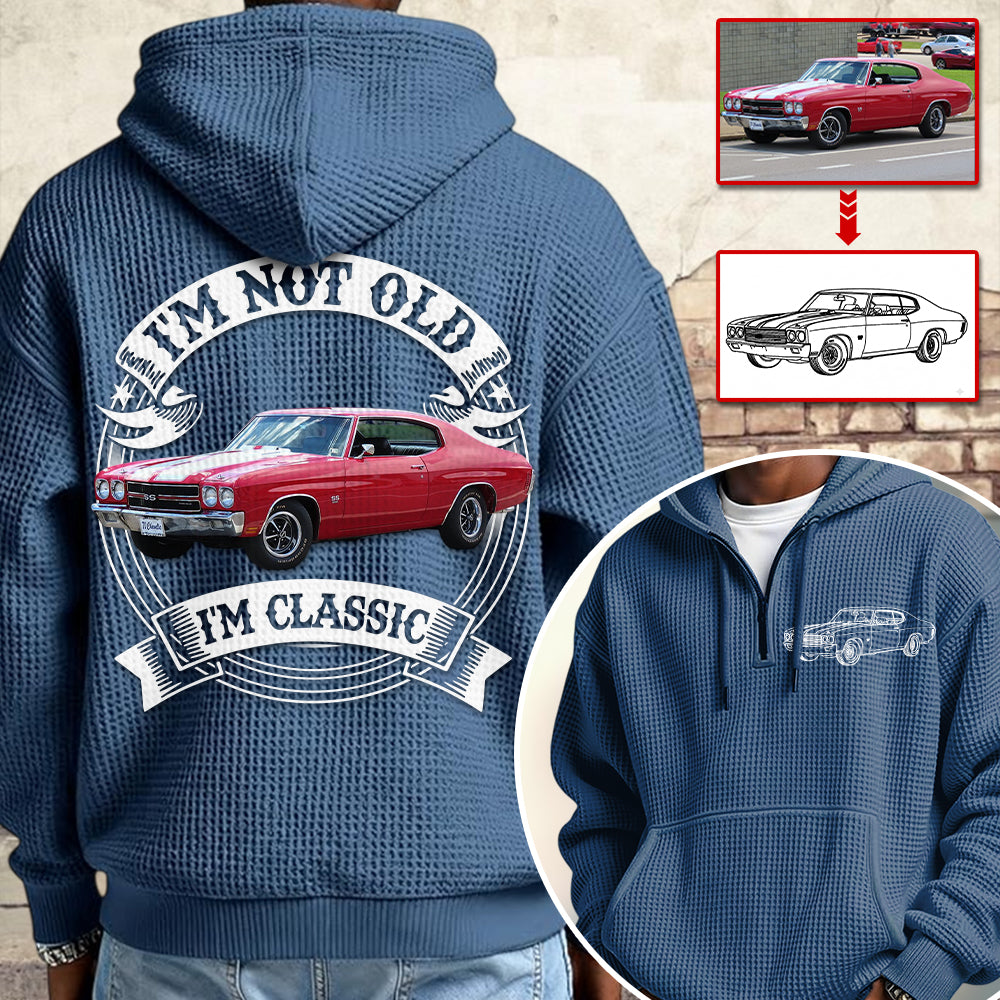 I'm Not Old I'm Classic Chevelle 1970 SS 454 Graphic Personalized Car's Photo Quarter Zip Hoodie Hv01
