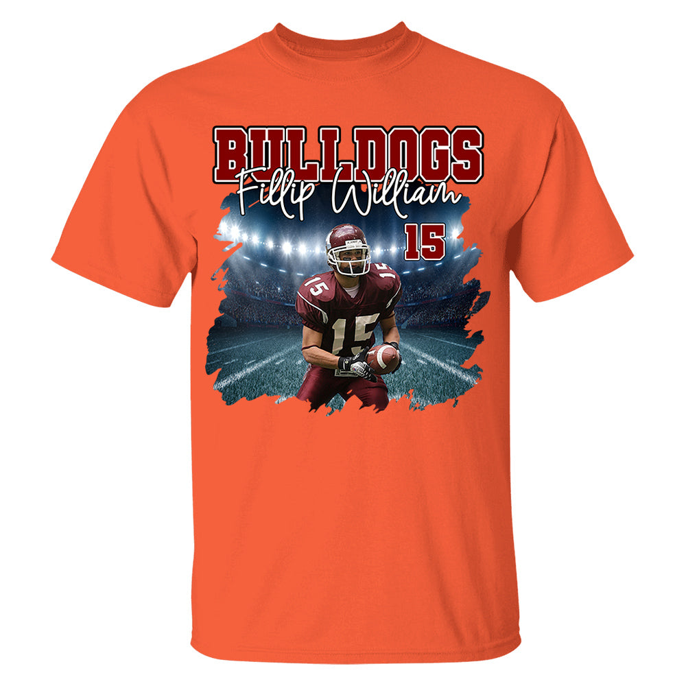 Football Personalized Shirt Custom Photo And Team Name, Custom Bootleg Rap Tee Football