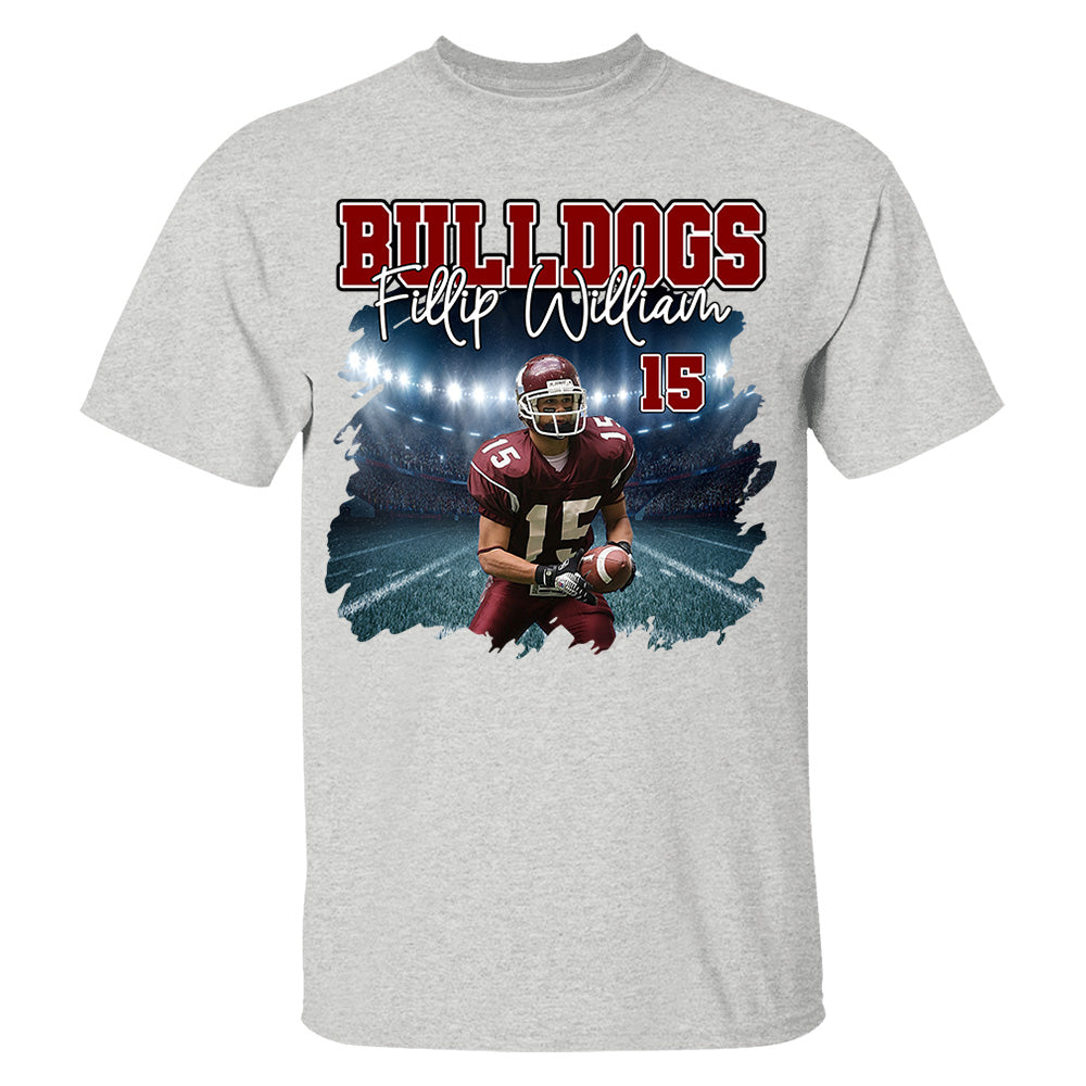 Football Personalized Shirt Custom Photo And Team Name, Custom Bootleg Rap Tee Football