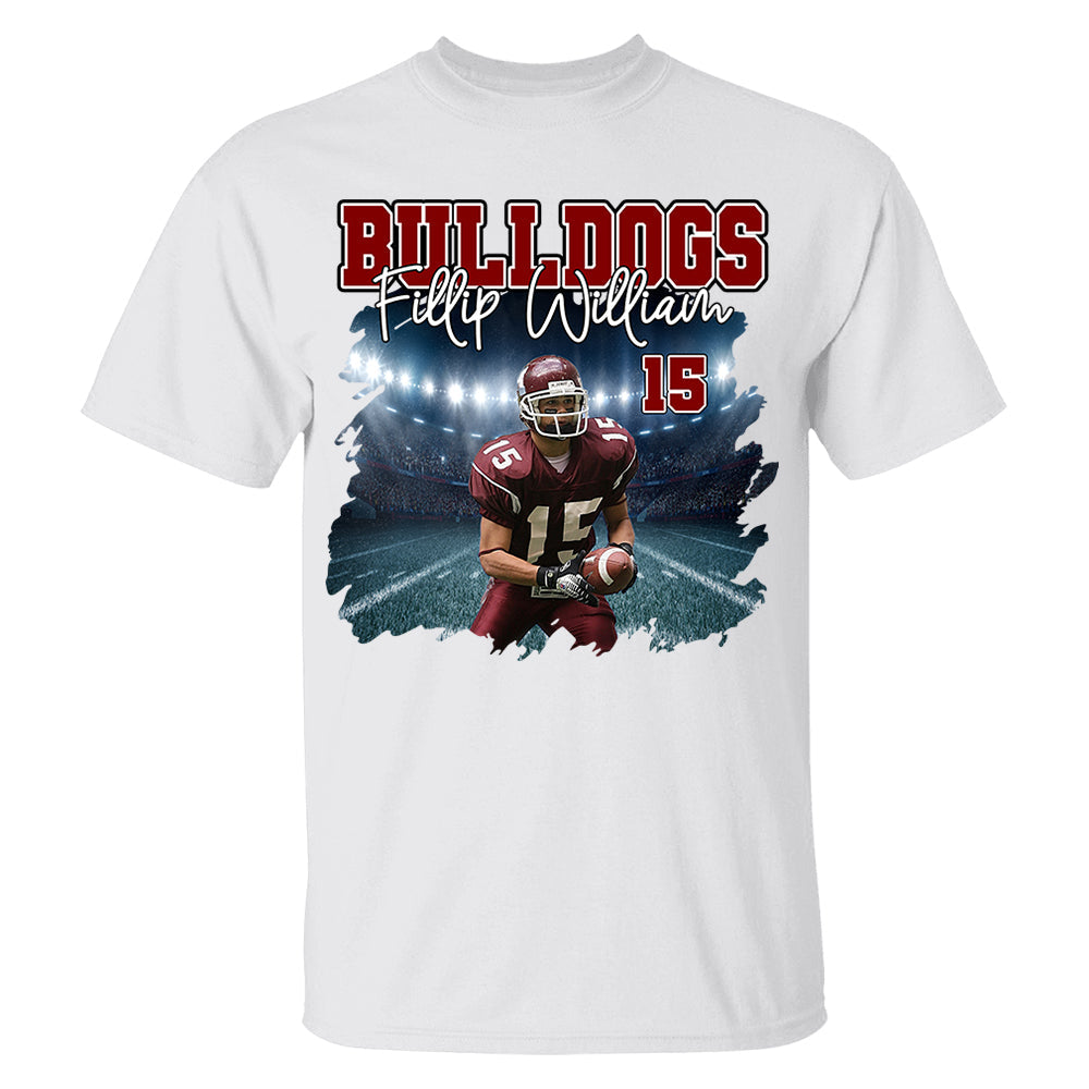 Football Personalized Shirt Custom Photo And Team Name, Custom Bootleg Rap Tee Football