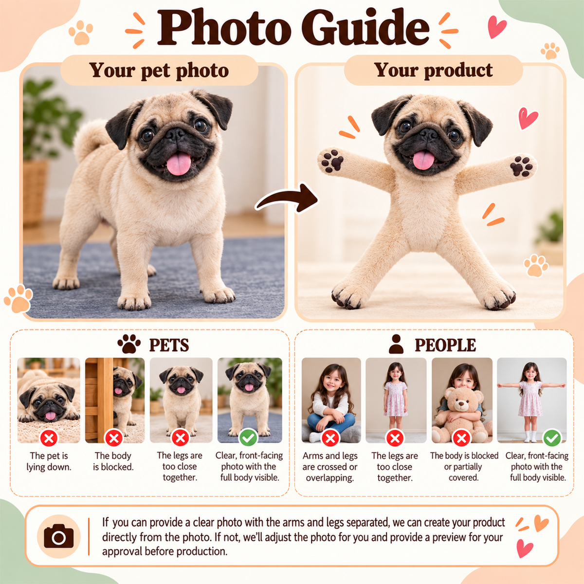 Personalized Pug Photo Pet Squishy Toy Poseable Plush Doll, Funny Gift For Dog Mom, Dad, Pet Lover T1807 T24 TL06