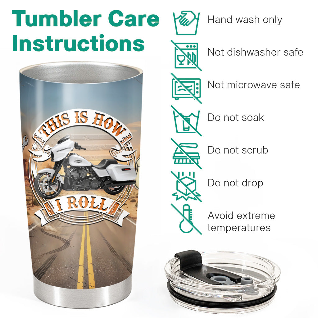 Word's Papa Coolest - Custom Photo Vehicle Tumbler - Personalized Gift for Dad, Bikers A2110 T24