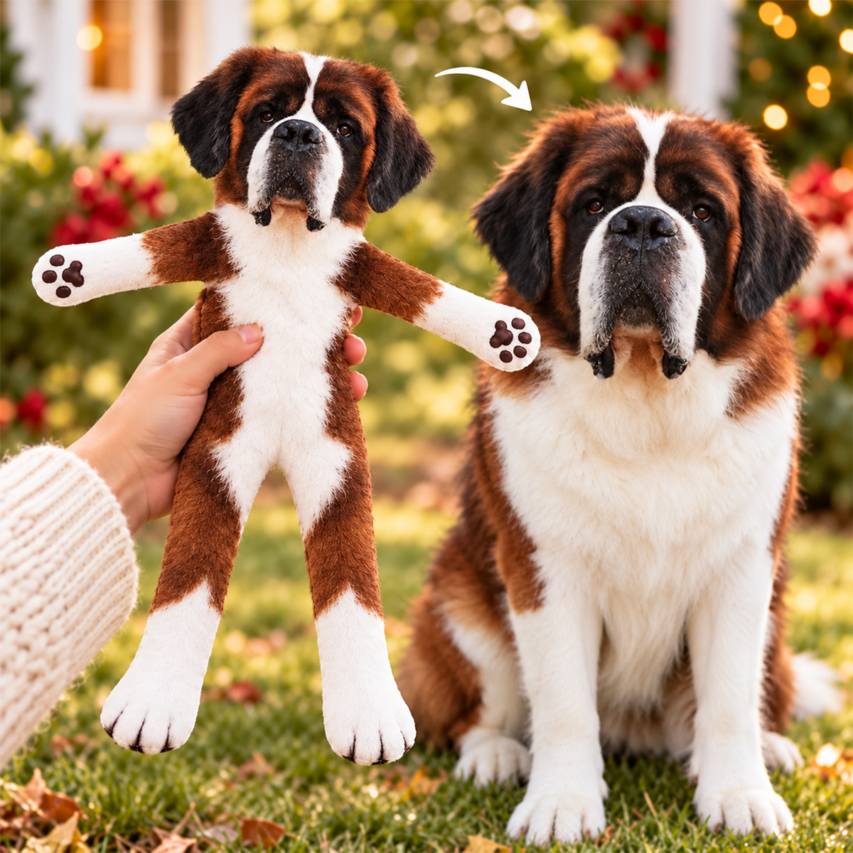 Personalized Saint Bernard Photo Pet Squishy Toy Poseable Plush Doll, Funny Gift For Dog Mom, Dad, Pet Lover T1807 T24 TL06