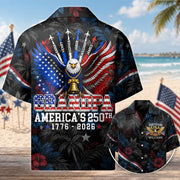 Grandpa America's 250th Anniversary - Personalized Hawaiian Shirt - Patriotic Gift For Dad, Grandpa T1807 Hv01