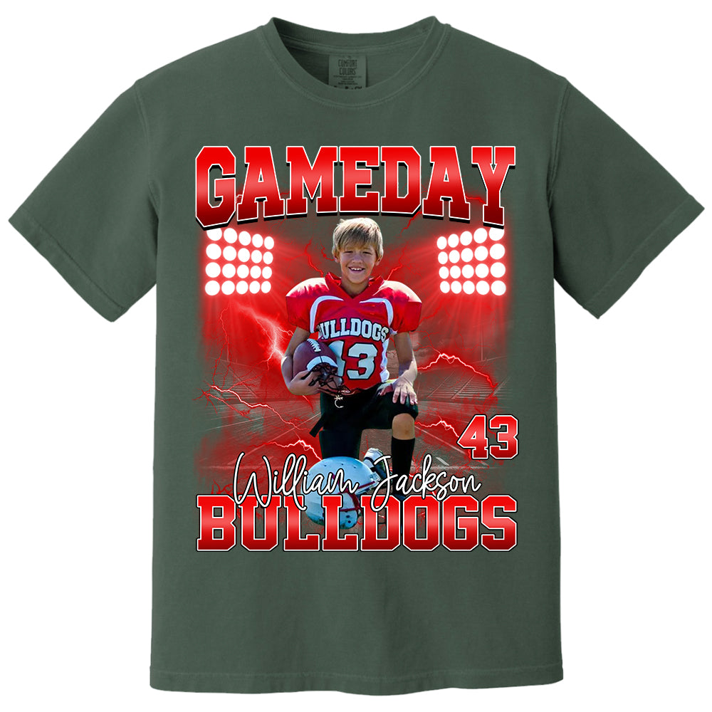 Custom Photo Gameday Football Personalized Bootleg Shirt Gift For Football Lovers Tu24