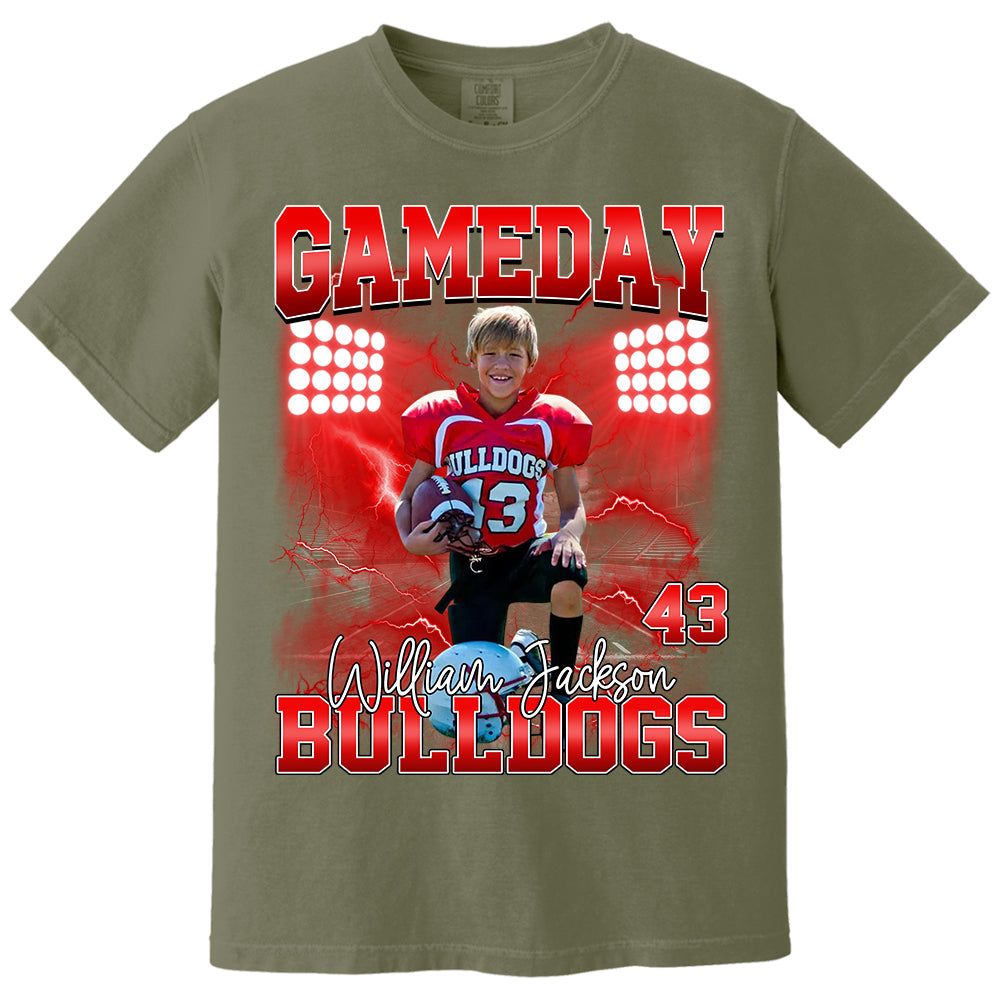 Custom Photo Gameday Football Personalized Bootleg Shirt Gift For Football Lovers Tu24