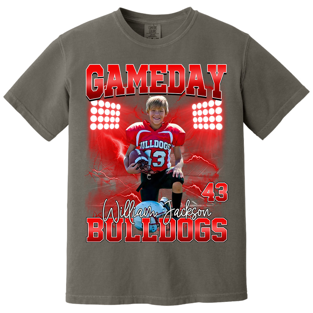 Custom Photo Gameday Football Personalized Bootleg Shirt Gift For Football Lovers Tu24
