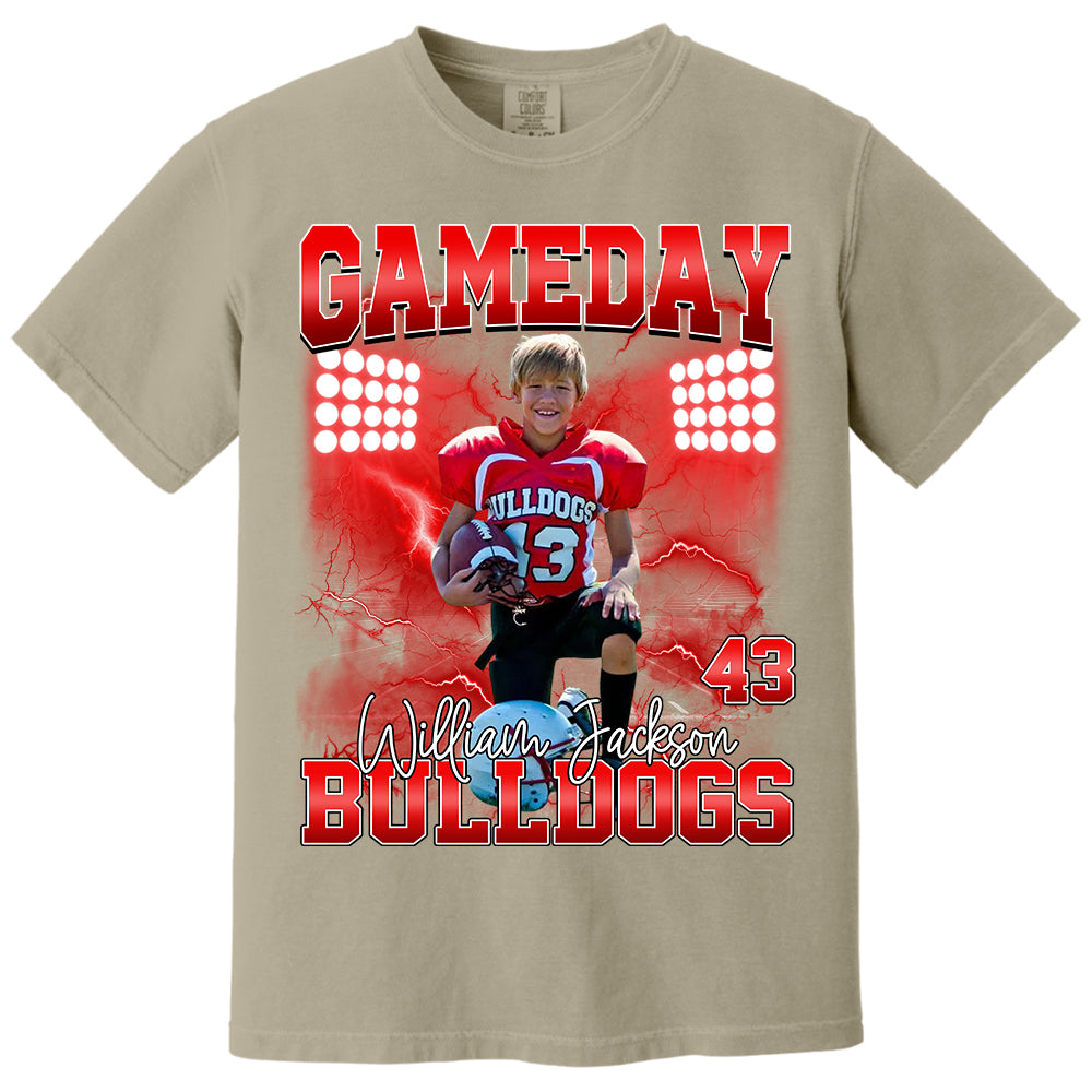 Custom Photo Gameday Football Personalized Bootleg Shirt Gift For Football Lovers Tu24