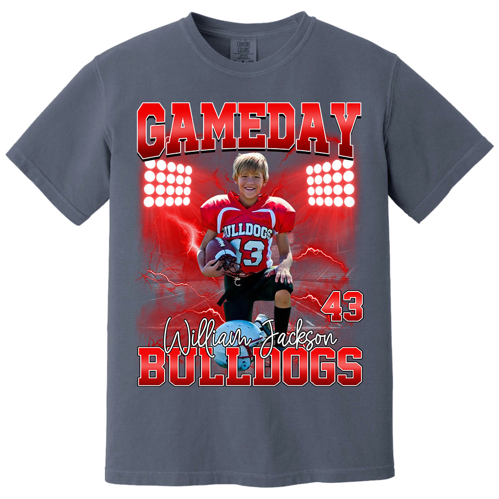 Custom Photo Gameday Football Personalized Bootleg Shirt Gift For Football Lovers Tu24