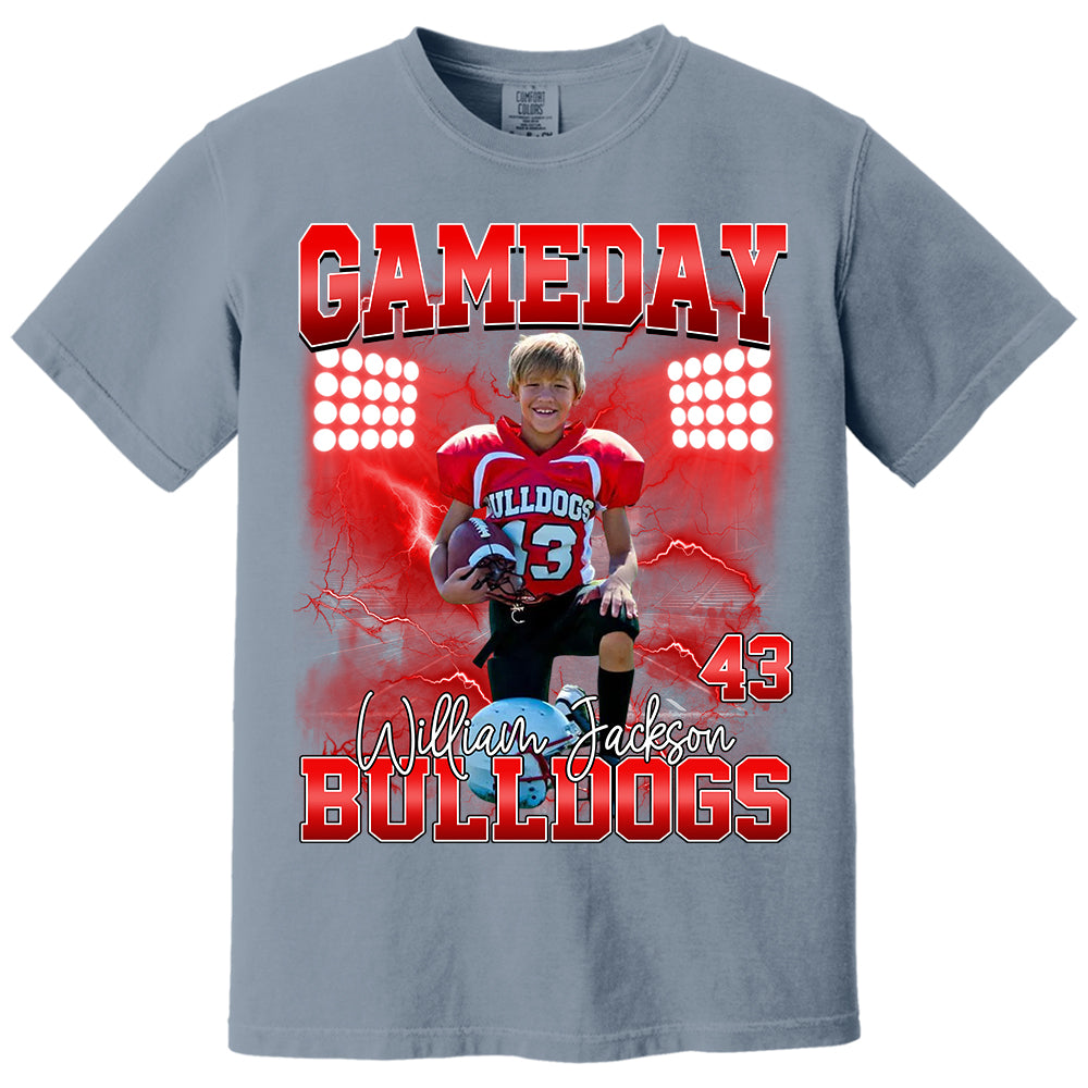 Custom Photo Gameday Football Personalized Bootleg Shirt Gift For Football Lovers Tu24