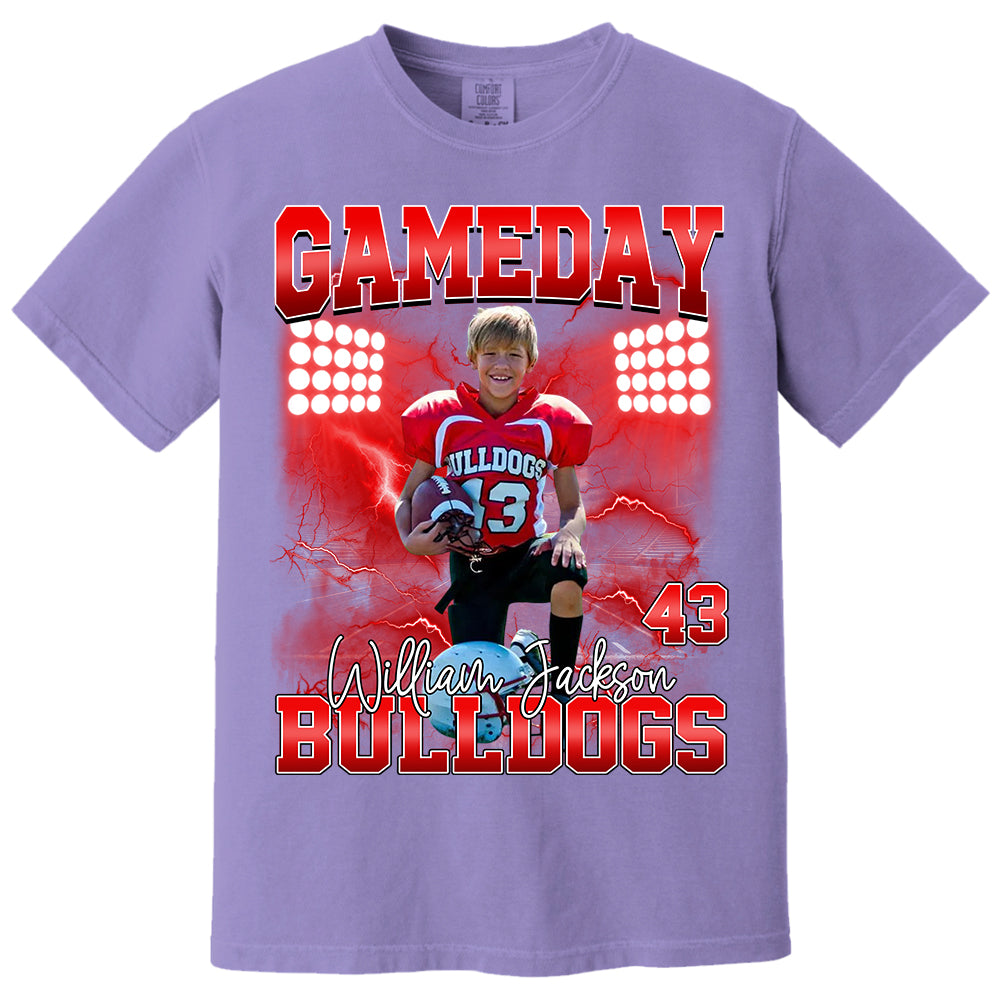 Custom Photo Gameday Football Personalized Bootleg Shirt Gift For Football Lovers Tu24