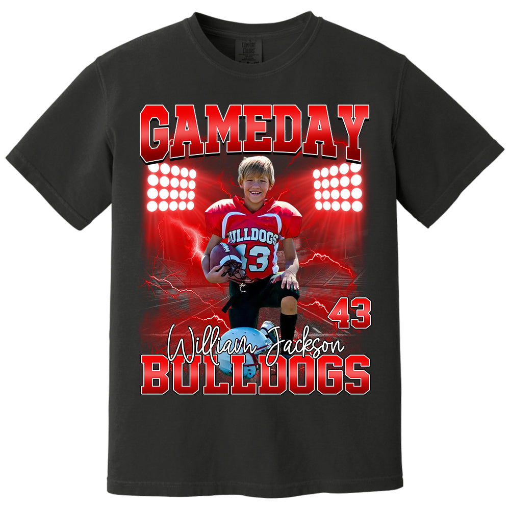 Custom Photo Gameday Football Personalized Bootleg Shirt Gift For Football Lovers Tu24