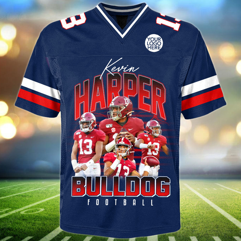 Custom Photo Football Game Day Football Jersey Gift For Football Lovers Personalized Gift For Football Player Tu24 Pt99