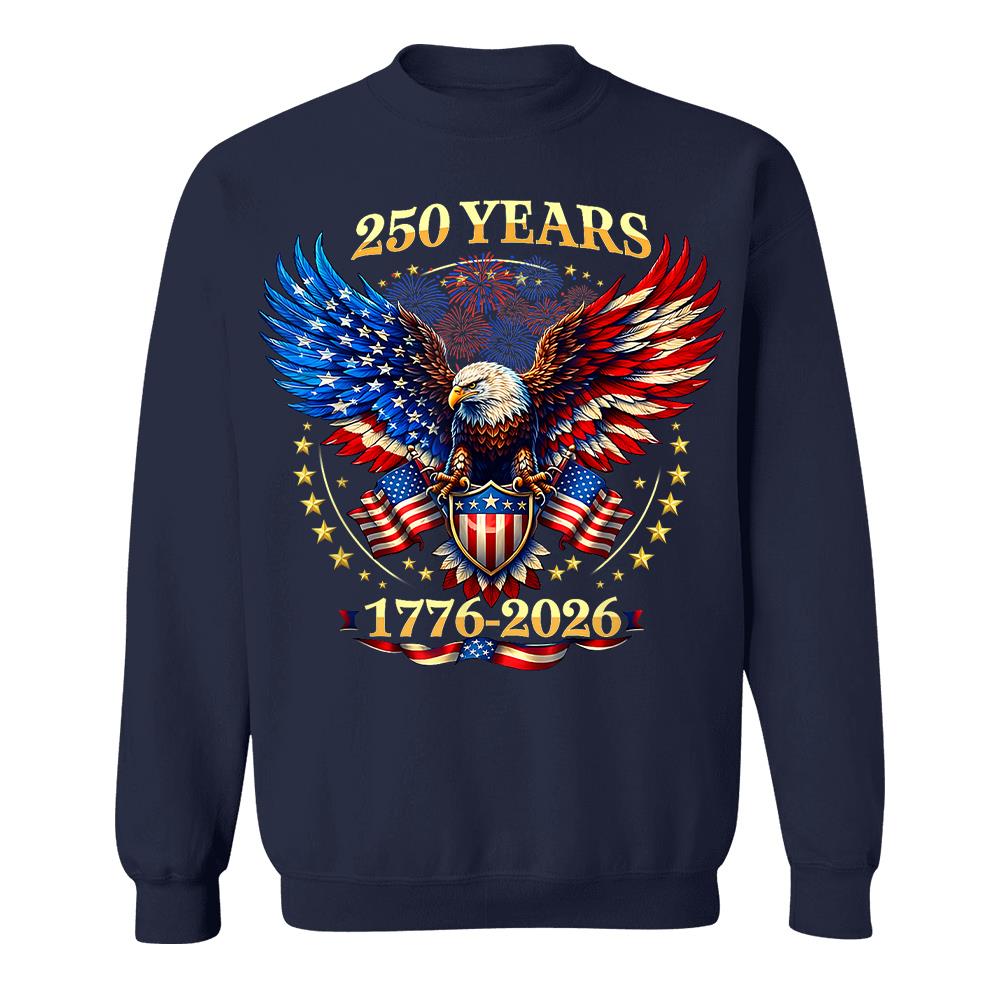 USA 250 Years Anniversary T-Shirt, 4th of July Independence Day Patriotic Tee Hv01