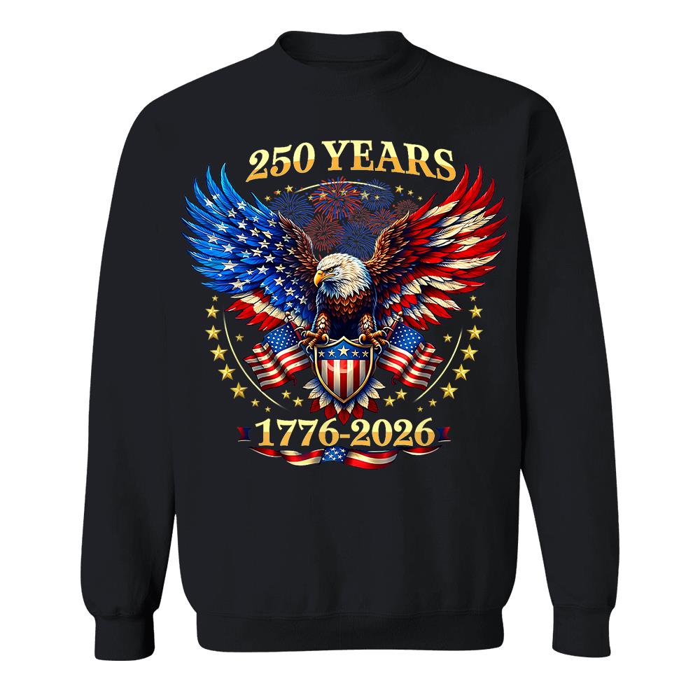 USA 250 Years Anniversary T-Shirt, 4th of July Independence Day Patriotic Tee Hv01