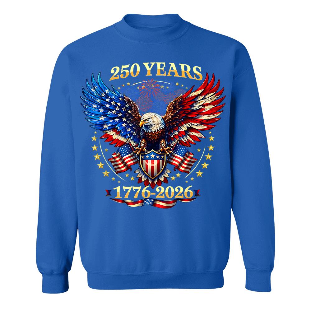 USA 250 Years Anniversary T-Shirt, 4th of July Independence Day Patriotic Tee Hv01