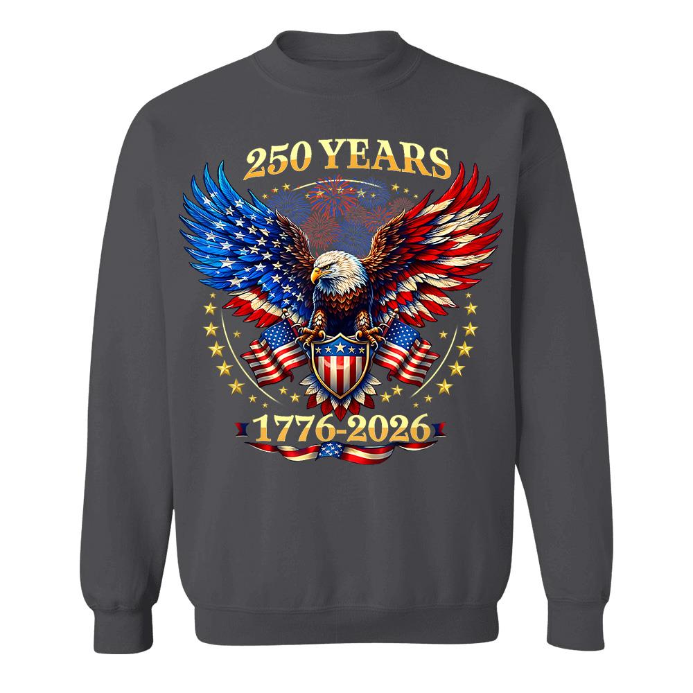 USA 250 Years Anniversary T-Shirt, 4th of July Independence Day Patriotic Tee Hv01