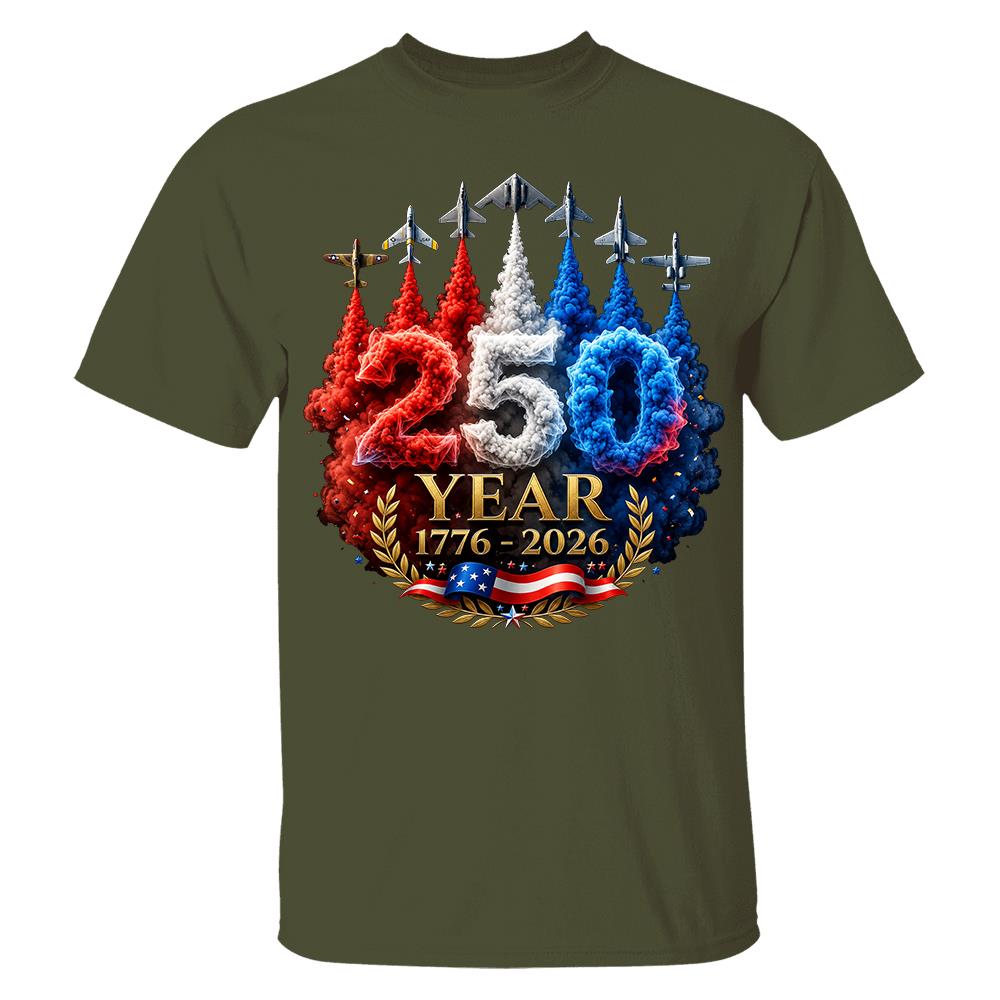 USA 250th Anniversary Patriotic T-Shirt, America 250 Years 4th of July Tee Hv01