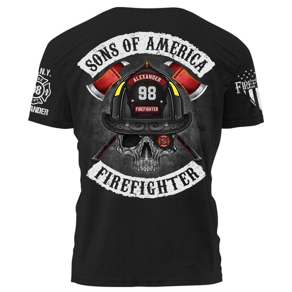 Personalized Firefighter Shirt Sons Of America Firefighter Shirt Gift For Firefighter K1702 Trhn