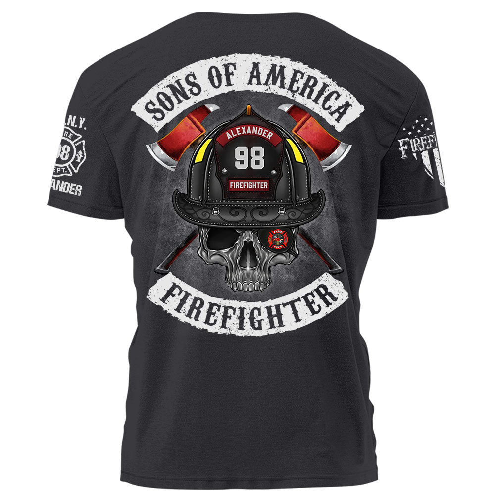Personalized Firefighter Shirt Sons Of America Firefighter Shirt Gift For Firefighter K1702 Trhn