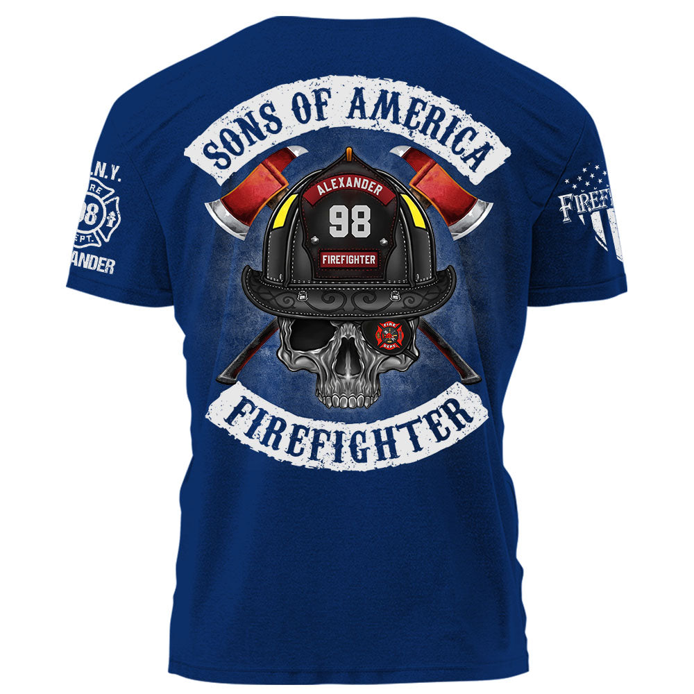 Personalized Firefighter Shirt Sons Of America Firefighter Shirt Gift For Firefighter K1702 Trhn