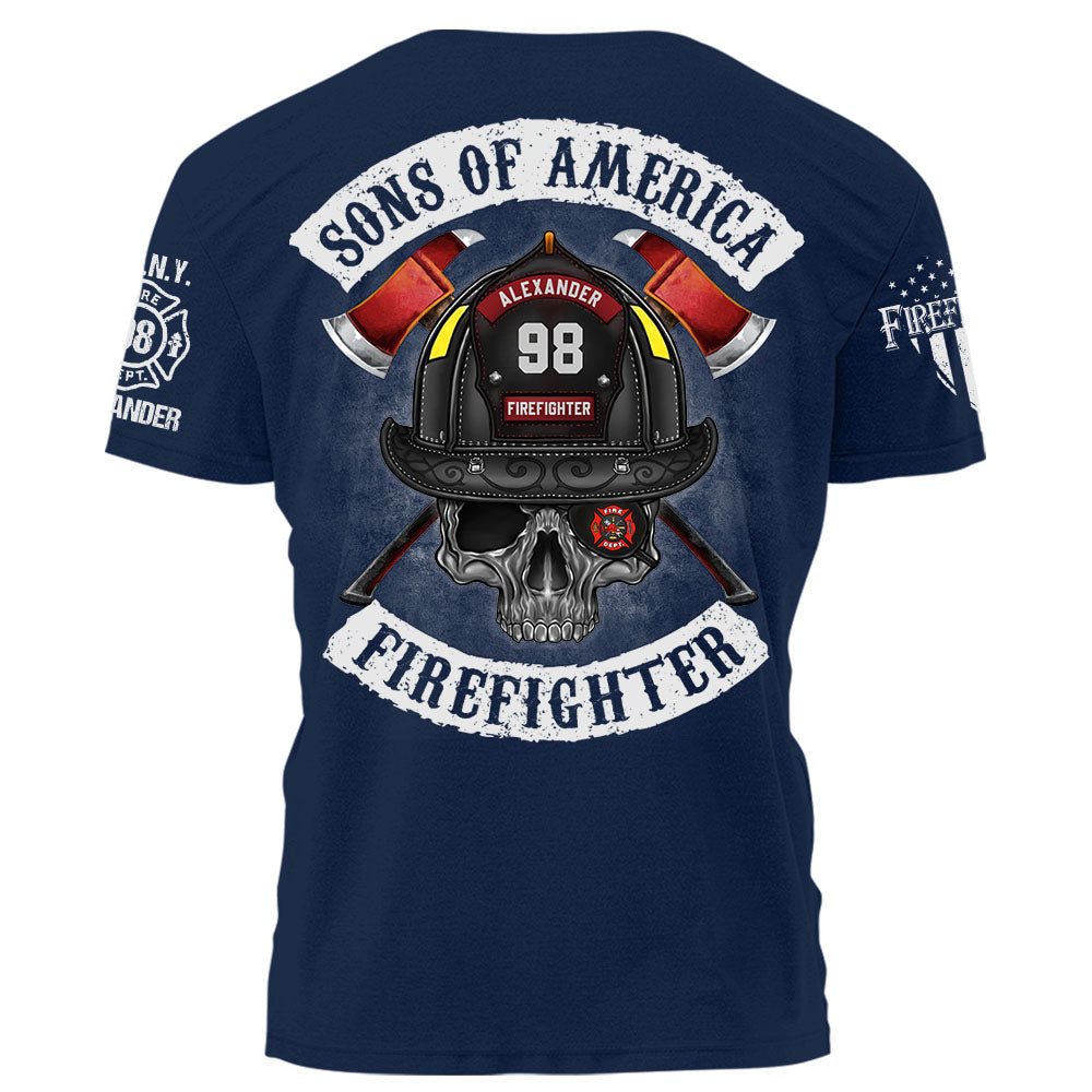 Personalized Firefighter Shirt Sons Of America Firefighter Shirt Gift For Firefighter K1702 Trhn