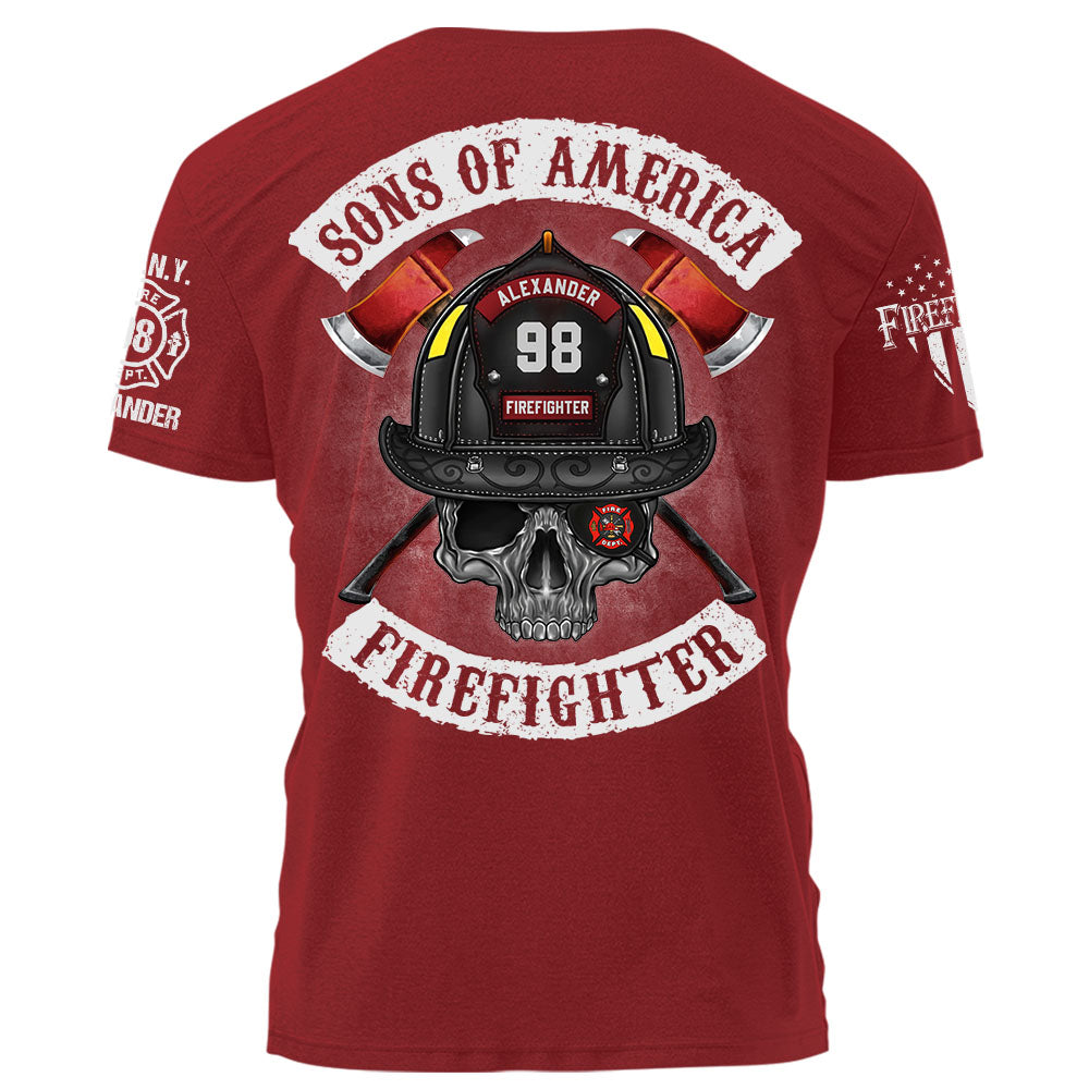Personalized Firefighter Shirt Sons Of America Firefighter Shirt Gift For Firefighter K1702 Trhn