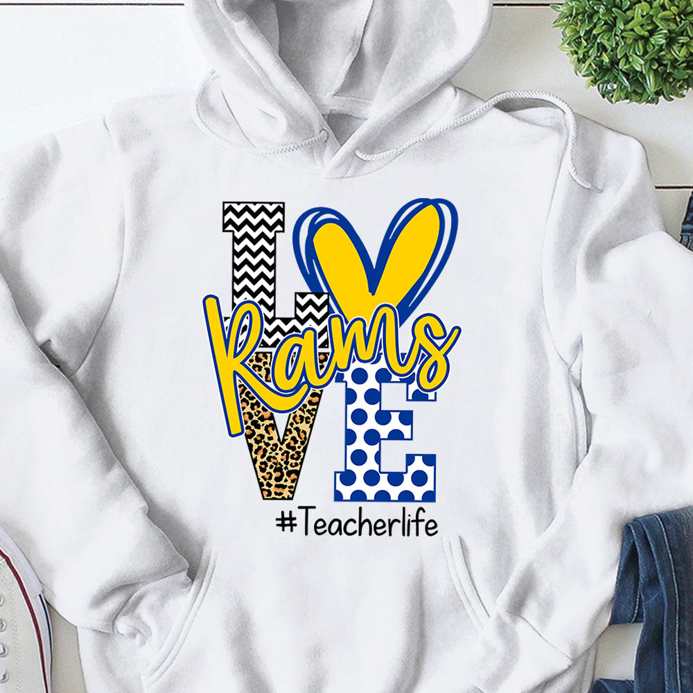 Presonalized Shirt Love Mascot School, School Spirit Custom Hashtags Shirt K1702 Trhn