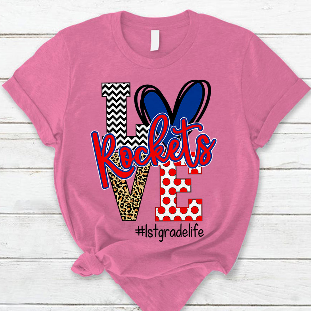 Presonalized Shirt Love Mascot School, School Spirit Custom Hashtags Shirt K1702 Trhn