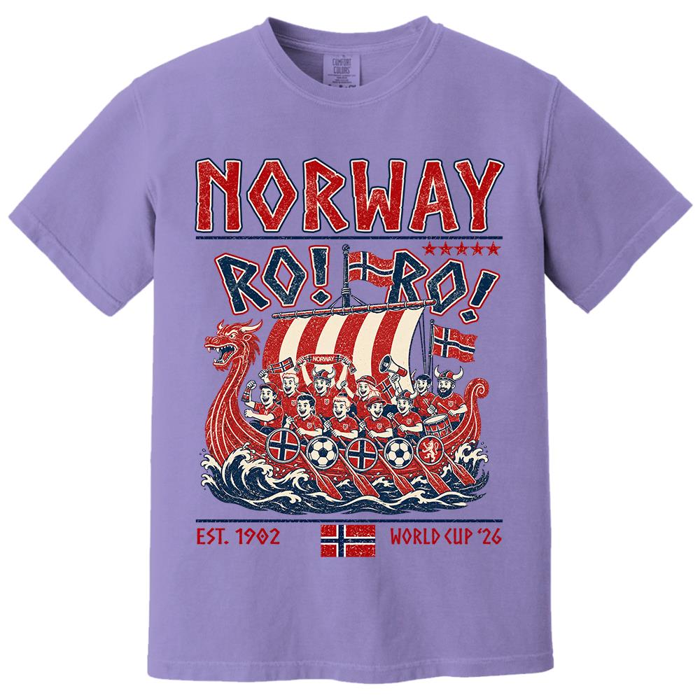 Ro Ro Norway Soccer Shirt – Viking Ship Soccer Fan Tee - Norway Team Soccer 2026 Hv01