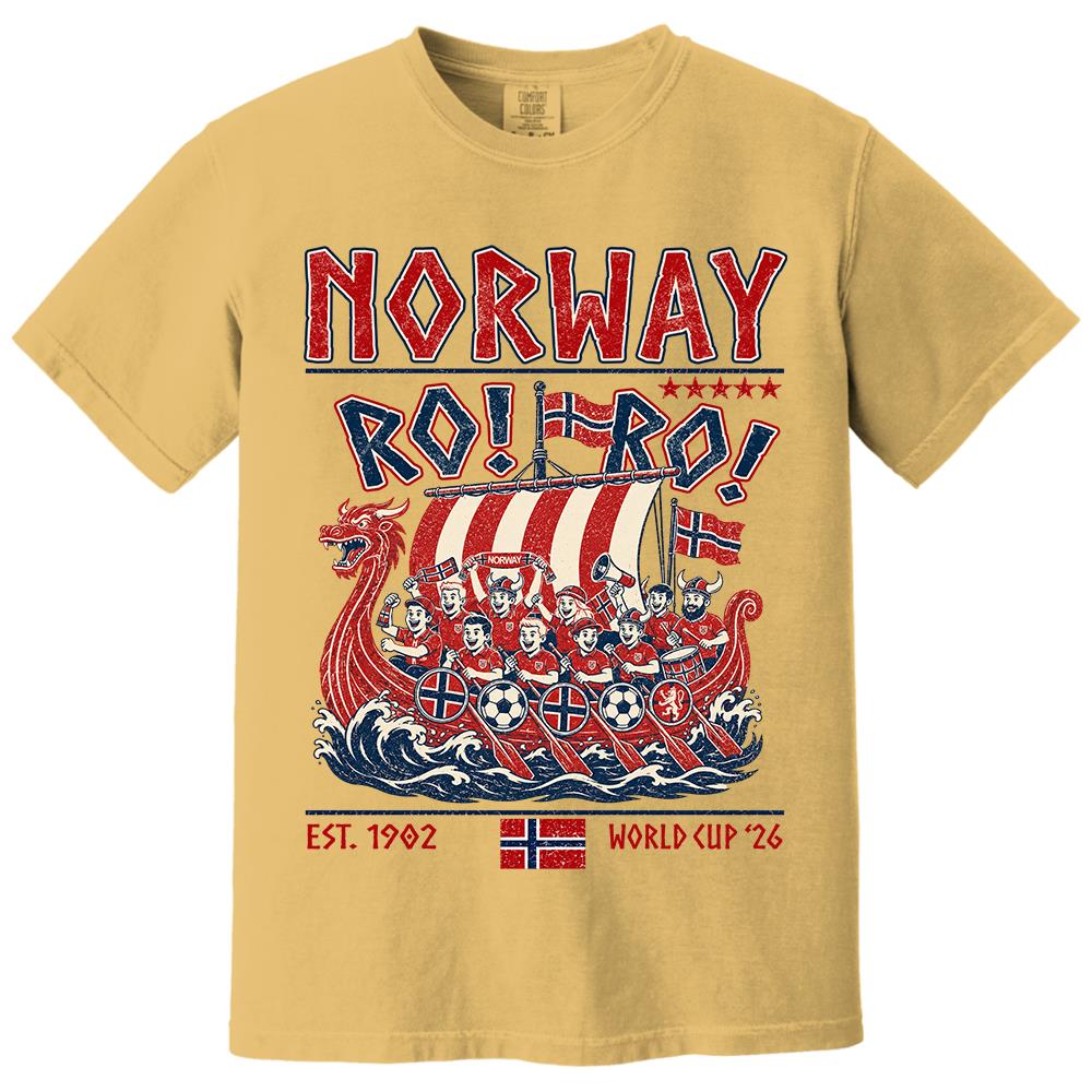 Ro Ro Norway Soccer Shirt – Viking Ship Soccer Fan Tee - Norway Team Soccer 2026 Hv01