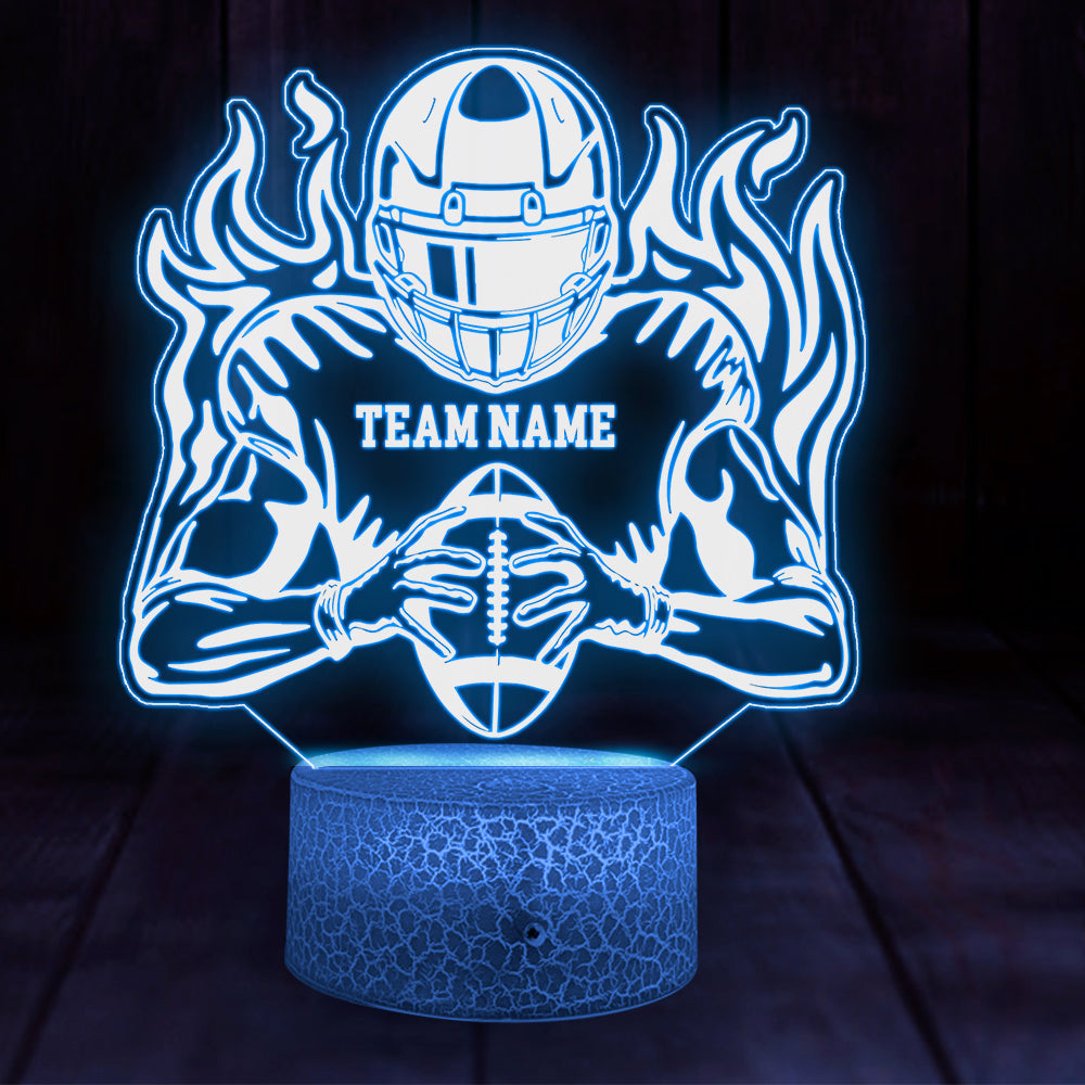 Football Player Led Light, Led Colour Changing Night Light,Custom Text Personalized Gift, American Football Gifts K1702