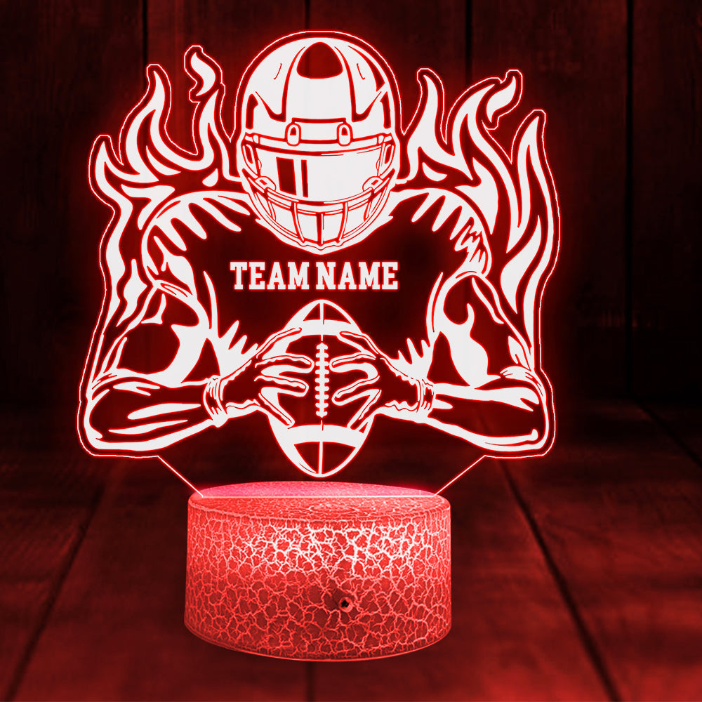 Football Player Led Light, Led Colour Changing Night Light,Custom Text Personalized Gift, American Football Gifts K1702