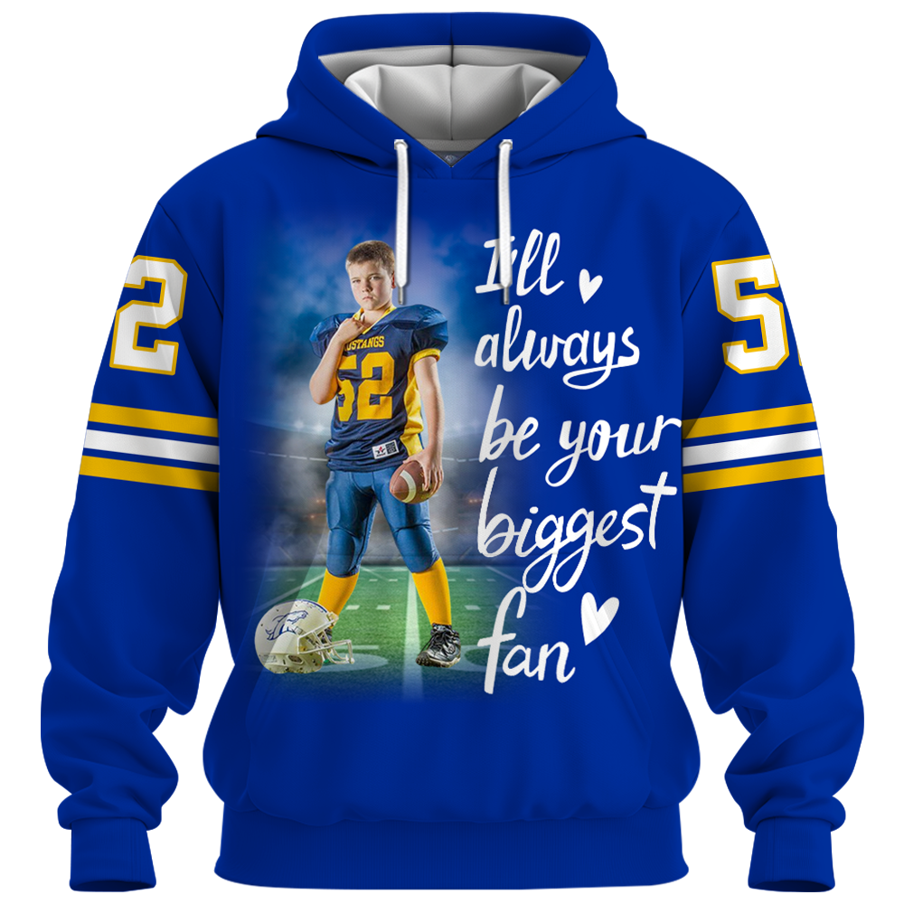 Personalized All Over Print Shirt I Will Always Be Your Biggest Fan Gift For Football Mom Grandma Sport Family K1702