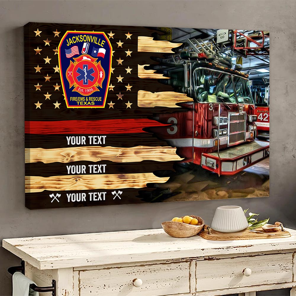 Personalized Firefighter Poster & Canvas Custom Gifr For Firefighter K1702 Trhn
