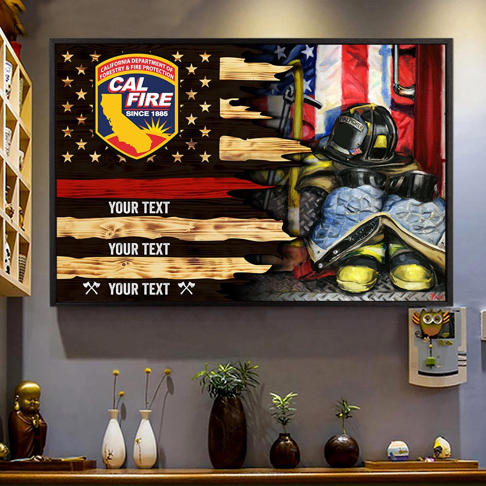 Personalized Firefighter Poster & Canvas Custom Gifr For Firefighter K1702 Trhn