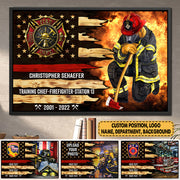 Personalized Firefighter Poster & Canvas Custom Gifr For Firefighter K1702 Trhn