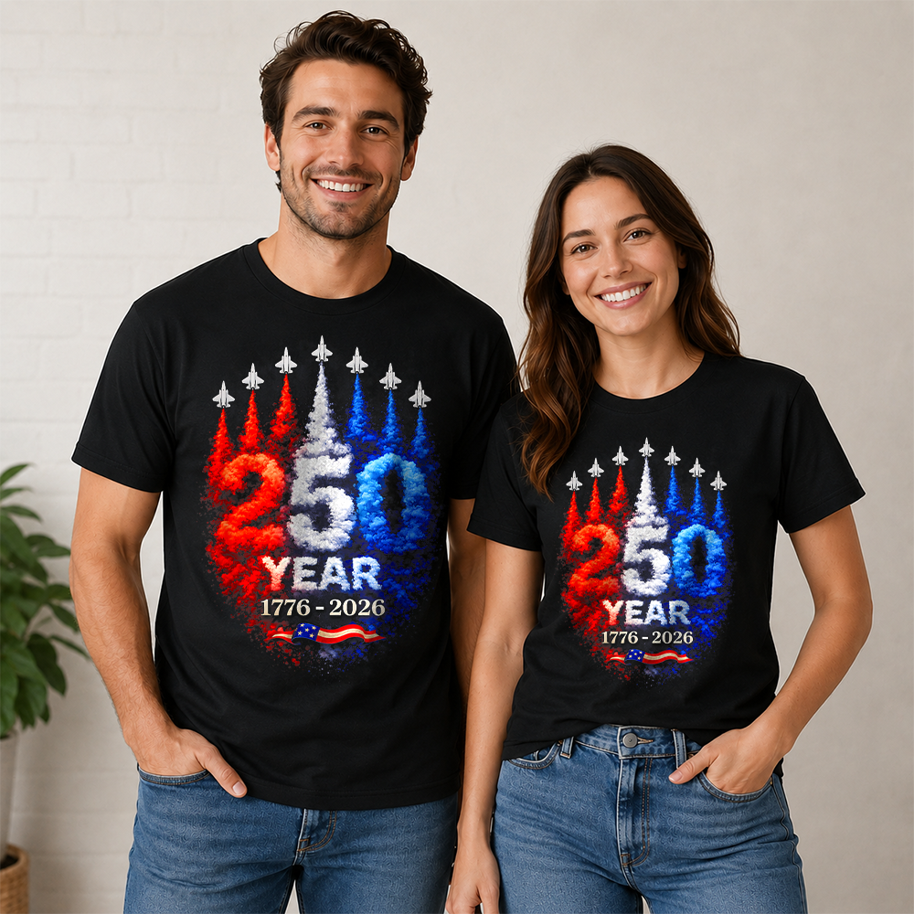 USA 250th Anniversary Patriotic T-Shirt, America 250 Years Fourth of July Tee Hv01