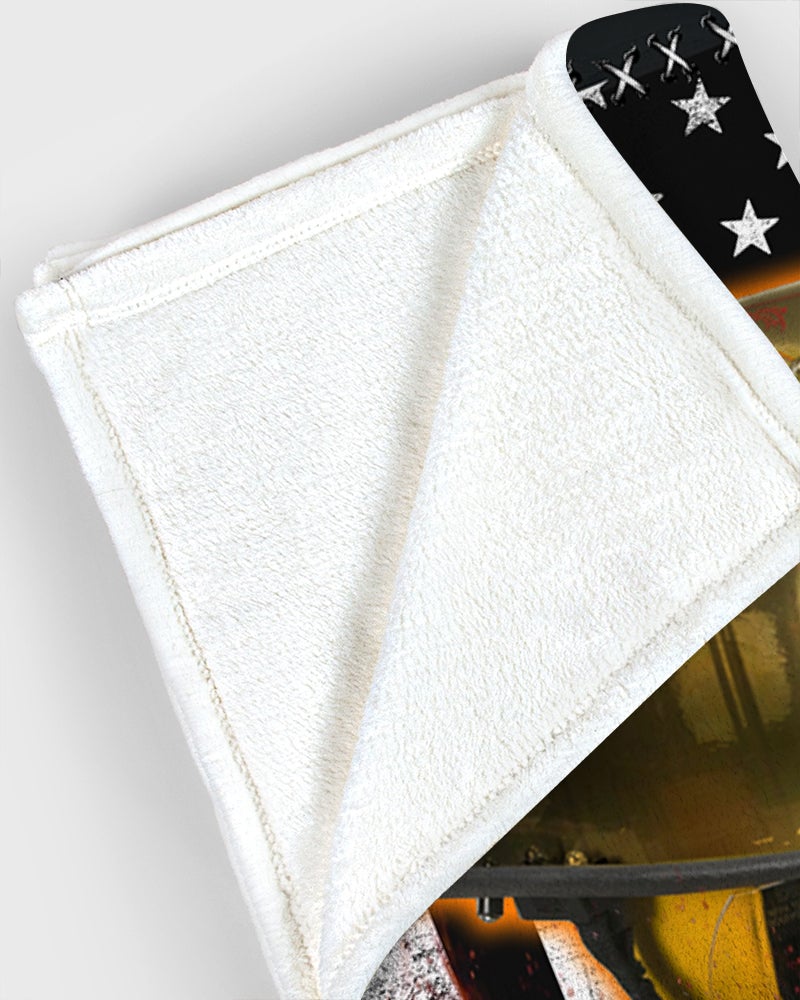 Firefighter Helmet Name And Number Custom Blanket Gift For Firefighter - Personalized Gifts For Fireman